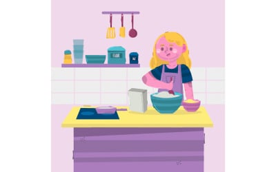 Person Cooking Background Illustration