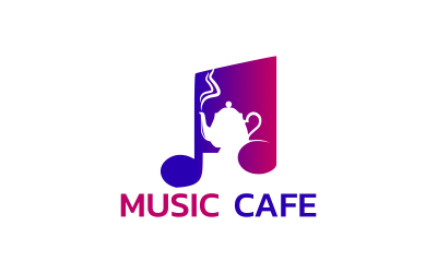 Plantilla de logotipo de diseño personalizado de Music Cafe