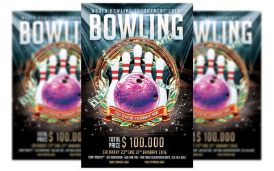 Sjabloon folder voor bowlingtoernooi