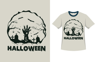 Vintage T-shirt met Halloween-silhouet