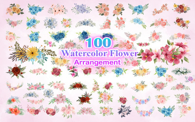 Arreglo floral de acuarela, Ilustración de flor de acuarela