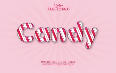 Candy - Effet de texte modifiable, style de texte bande dessinée et rose, illustration graphique