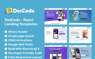 DesCode – React Multi App Landing Templates