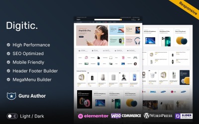 Digitic - Elektronica, gadgets en computers Multifunctioneel Elementor WooCommerce Responsive Theme