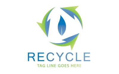 Grön och blå färg återanvänd logotyp
