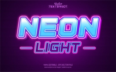 Luce al neon - Effetto testo modificabile, Stile testo luce al neon, Illustrazione grafica