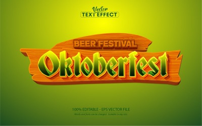 Oktoberfest - Effetto testo modificabile, stile testo fumetto e fumetto rosa, illustrazione grafica