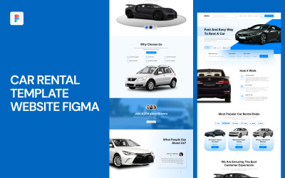 Plantilla de sitio web de alquiler de autos Figma