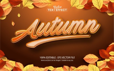 Podzim - upravitelný textový efekt, komiksový a kreslený styl textu, ilustrace grafiky