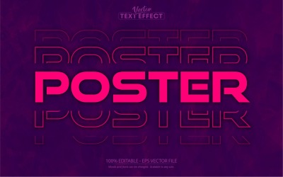 Poster - Bearbeitbarer Texteffekt, Comic- und Cartoon-Textstil, Grafikillustration