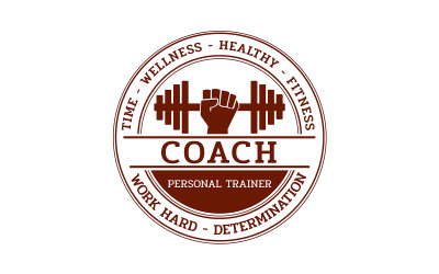 Sjabloon voor Coach Fitness-logo