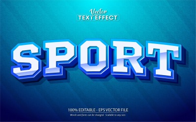 Sport - Effetto testo modificabile, stile testo sport e squadra, illustrazione grafica