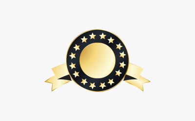 Vetor de emblema dourado de estrela completa