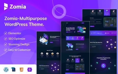 Zomia — тема Elementor WordPress для служб кибербезопасности.