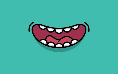 Cartoon happy monster character .Vector illustration V1