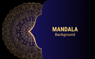 Diseño de mandala ornamental de lujo en fondo de color dorado