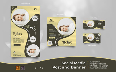 Güzellik Tedavi Merkezi- Sosyal Medya Post Ve Banner Şablonları
