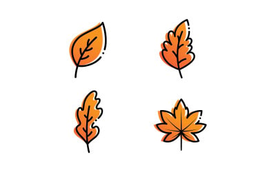 Herbstblatt-Logo-Vorlage. Vektorillustration.V5