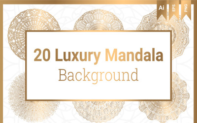 20 decoração de ornamento de fundo mandala de luxo. Mandala para impressão, pôster, capa, folheto, panfleto