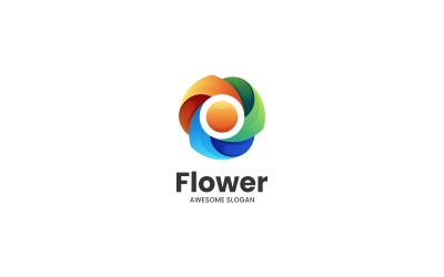 Logotipo colorido degradado de flores 2