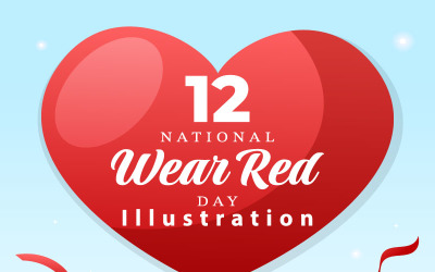 12 Nationale Slijtage Rode Dag Illustratie