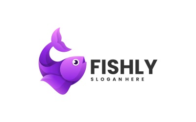 Шаблон логотипа градиента рыбы 3