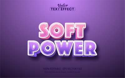 Soft Power - upravitelný textový efekt, styl komického a kresleného textu, grafické ilustrace