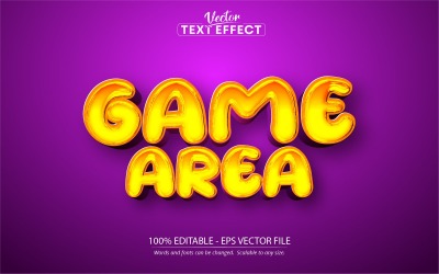 Area di gioco - Effetto di testo modificabile, stile di testo di fumetti e cartoni animati, illustrazione grafica