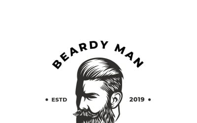 Baard Man vector logo sjabloon