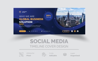Capa de Mídia Social de Soluções Corporativas de Negócios