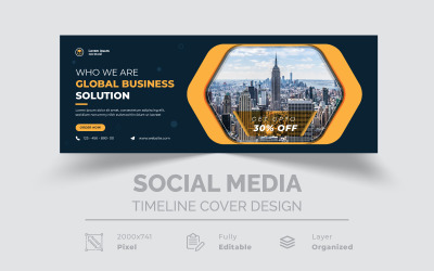 Couverture créative des médias sociaux de Global Business Solutions