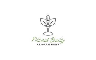 Naturliga gröna blad logotyp mall