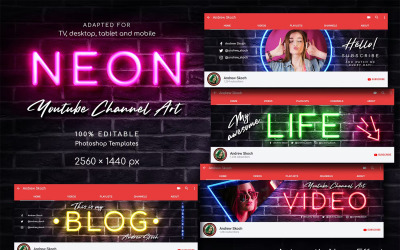 Neon Tittles YouTube-sjablonen