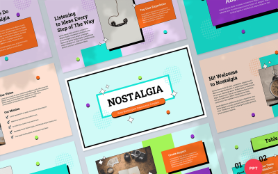 Retro víceúčelová prezentace PowerPoint šablony