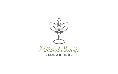 Шаблон логотипа Natural Green Leaf