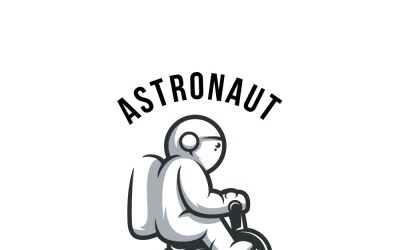 Zabawny szablon logo astronauta