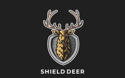 Modello vettoriale con logo scudo cervo
