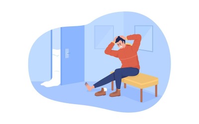 Geladura da ilustração isolada do vetor 2D do tempo frio