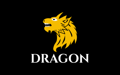 Modello di design del logo del drago alla moda