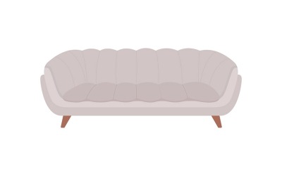 Objet vectoriel de couleur semi-plat canapé gris