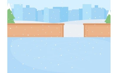 Puste lodowisko ilustracja wektorowa płaski kolor