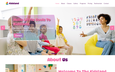 Kidsland – дитячий садок HTML5 шаблон цільової сторінки