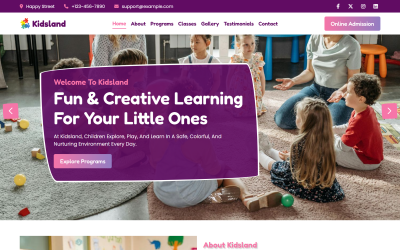 Kidsland - HTML5 шаблон целевой страницы для детского сада