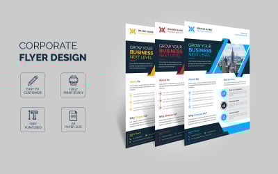 Moderne Unternehmensflyer-Vorlage mit unterschiedlicher Variation