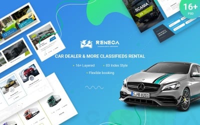 Reneca - Прокат автомобилей и магазин PSD Шаблон