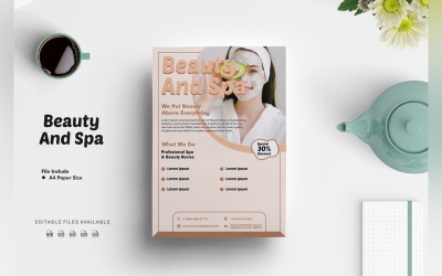 Szépség és gyógyfürdő szórólap sablon