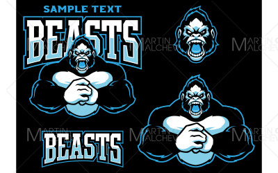 Beasts Team maskot vektorillustration