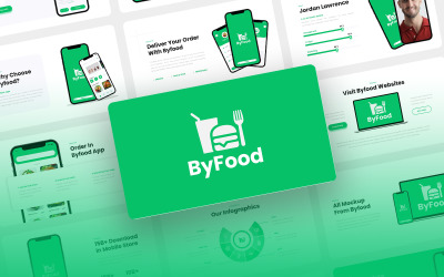 Byfood - Aplicación móvil de entrega de alimentos y plantilla de Keynote SAAS
