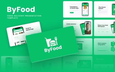 Byfood - Food Delivery Mobile App &amp;amp; SAAS Google Slides Template