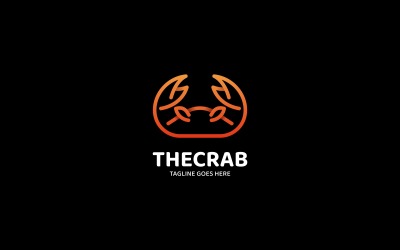 Crab Line Art Logo Template